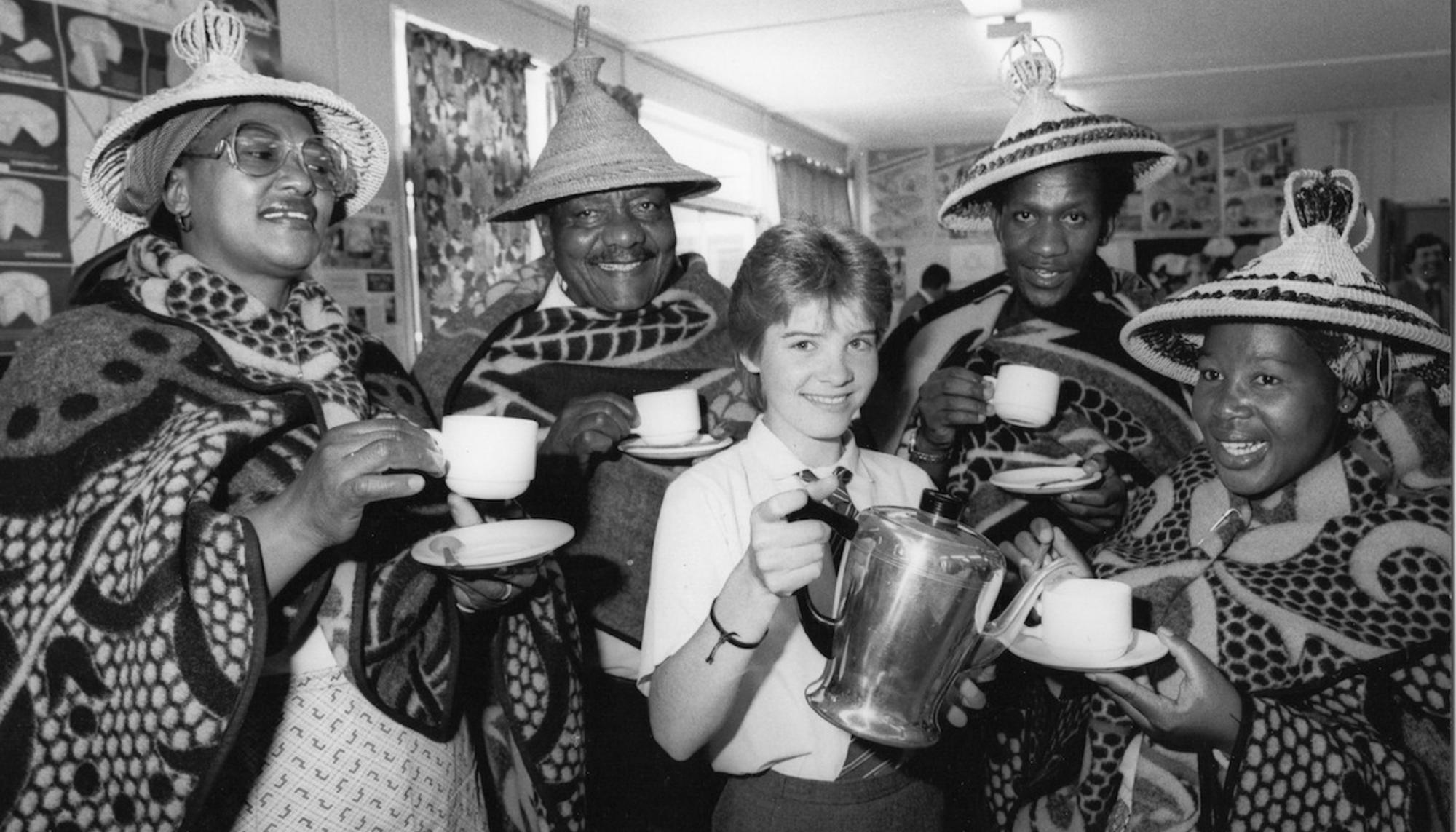 Delegación de Lesoto en Gales, 1985. Fuente: Carl Iwan Clowes